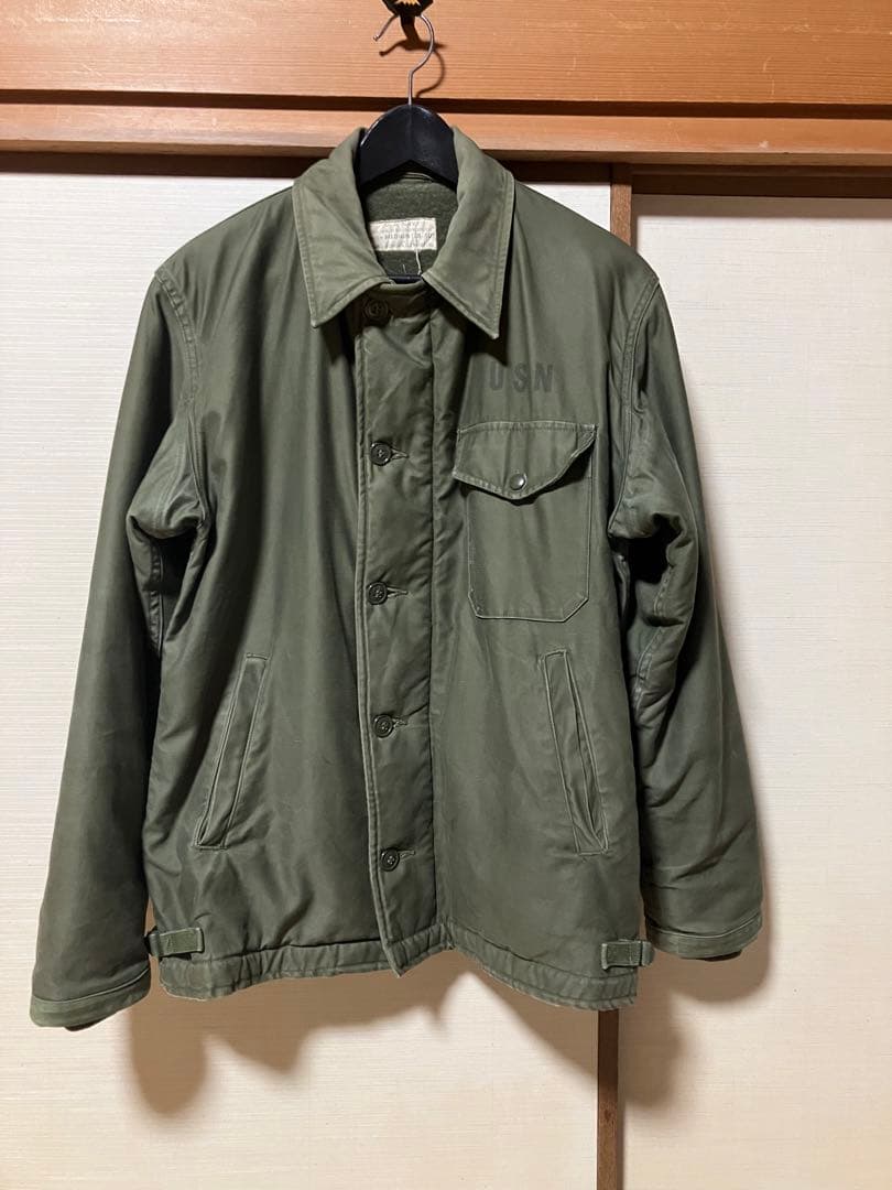 【美品】　A2 デッキジャケット　三角フラップ　初期　60's アメリカ軍