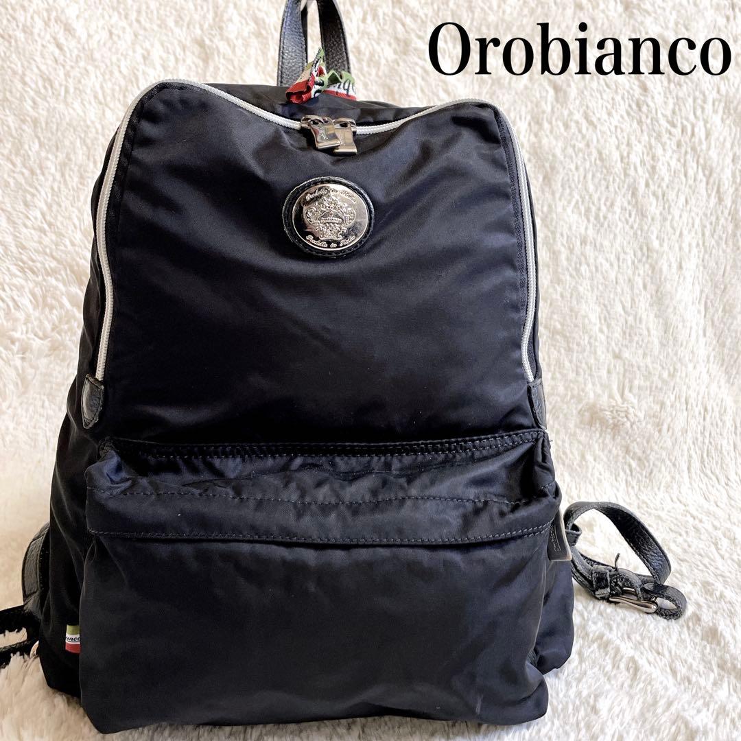 美品 Orobianco オロビアンコ レザー 切り替え バックパック リュック