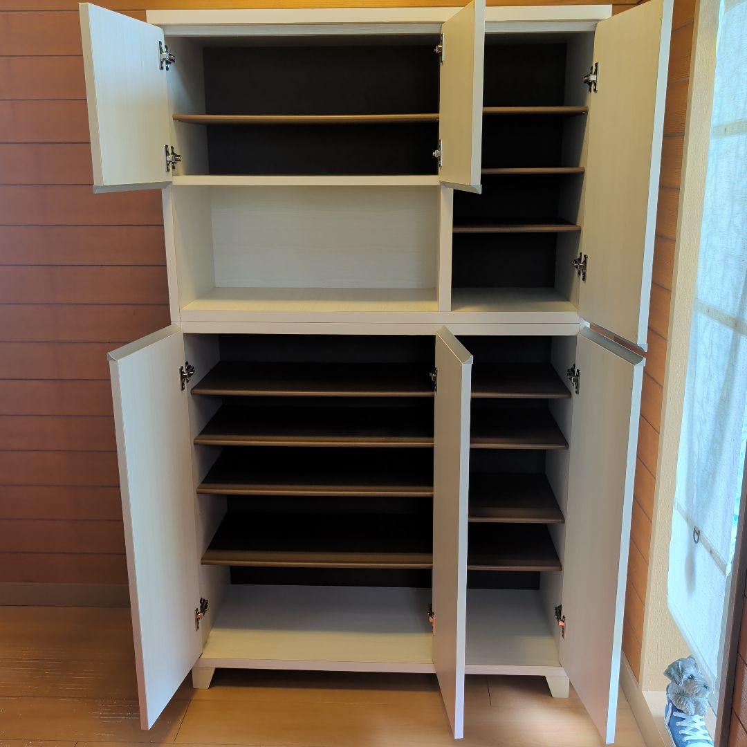 下駄箱 ハイタイプ 幅90 ピタゴラス 国産 完成品 ホワイトウォッシュ