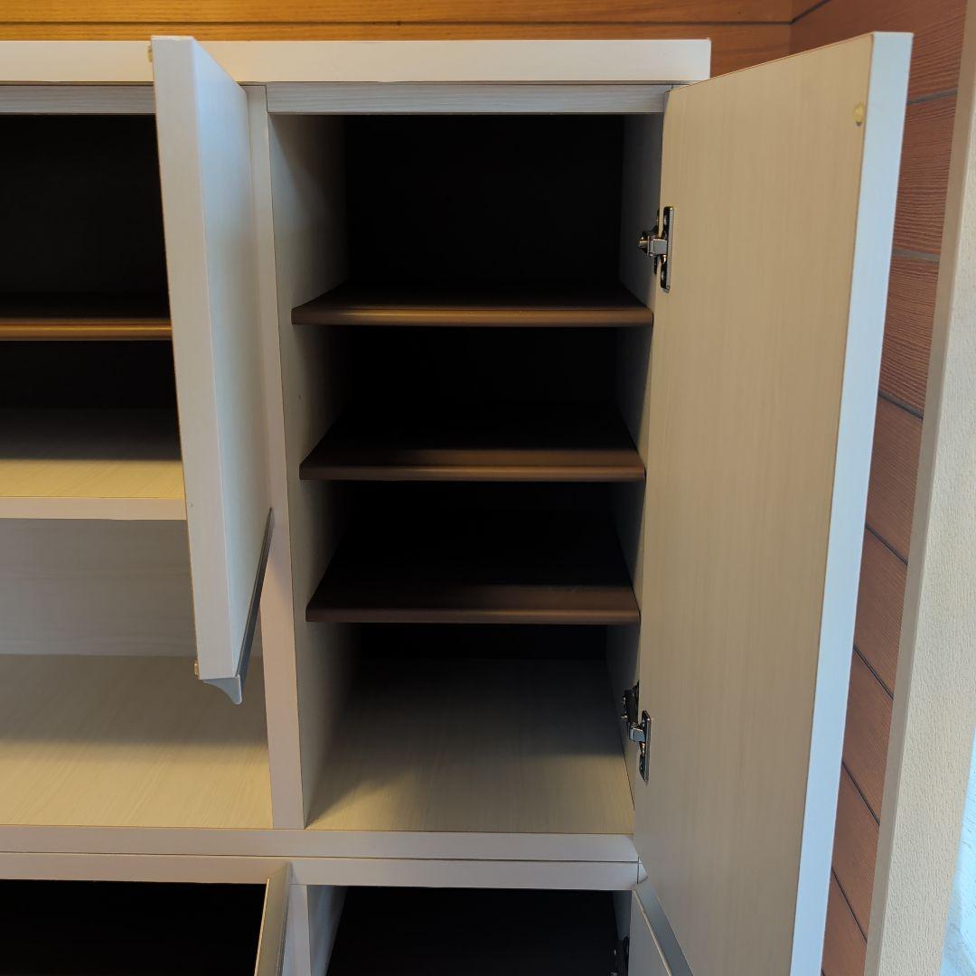 下駄箱 ハイタイプ 幅90 ピタゴラス 国産 完成品 ホワイトウォッシュ