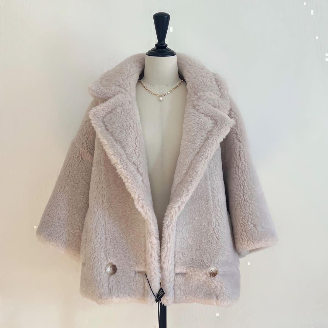 新品未使用 ベアテーラードコート アルパカ素材 ライトベージュ