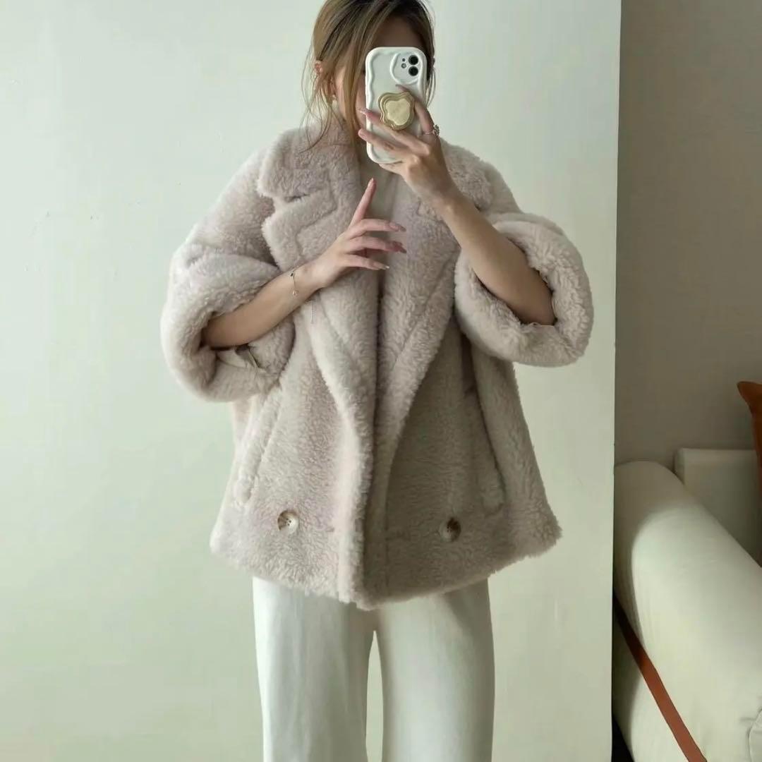 新品未使用 ベアテーラードコート アルパカ素材 ライトベージュ