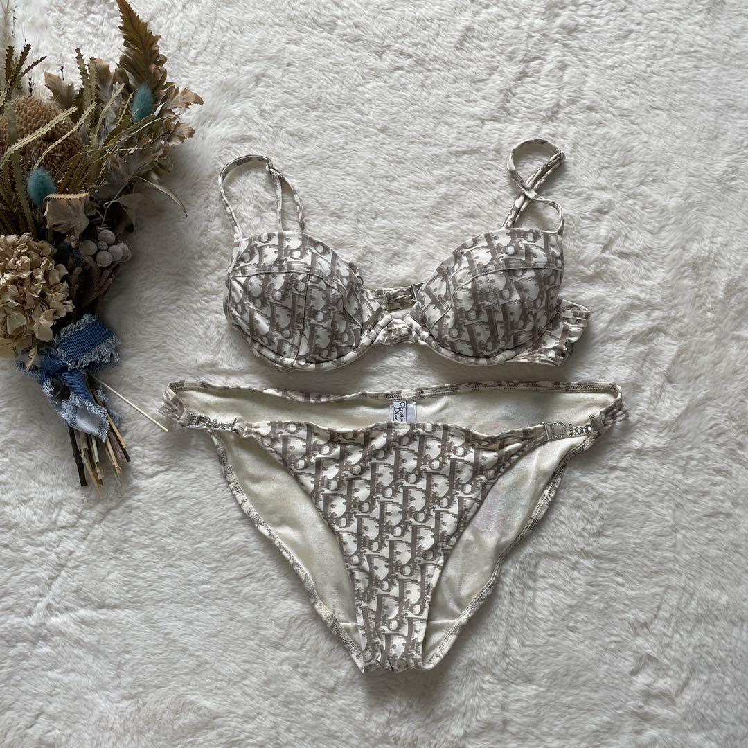 クリスチャンディオール トロッター水着 ビキニ 刺繍入り チャーム付き