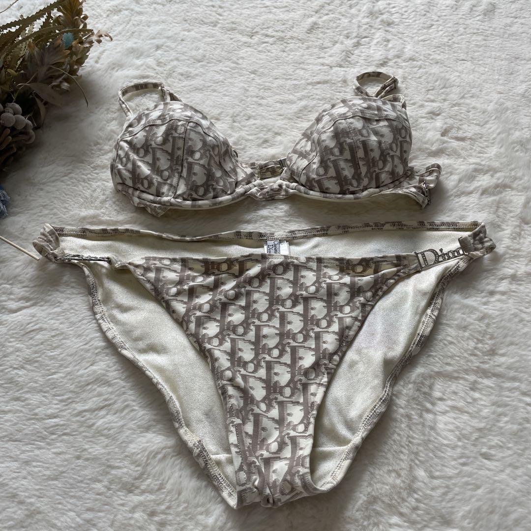 クリスチャンディオール トロッター水着 ビキニ 刺繍入り チャーム付き
