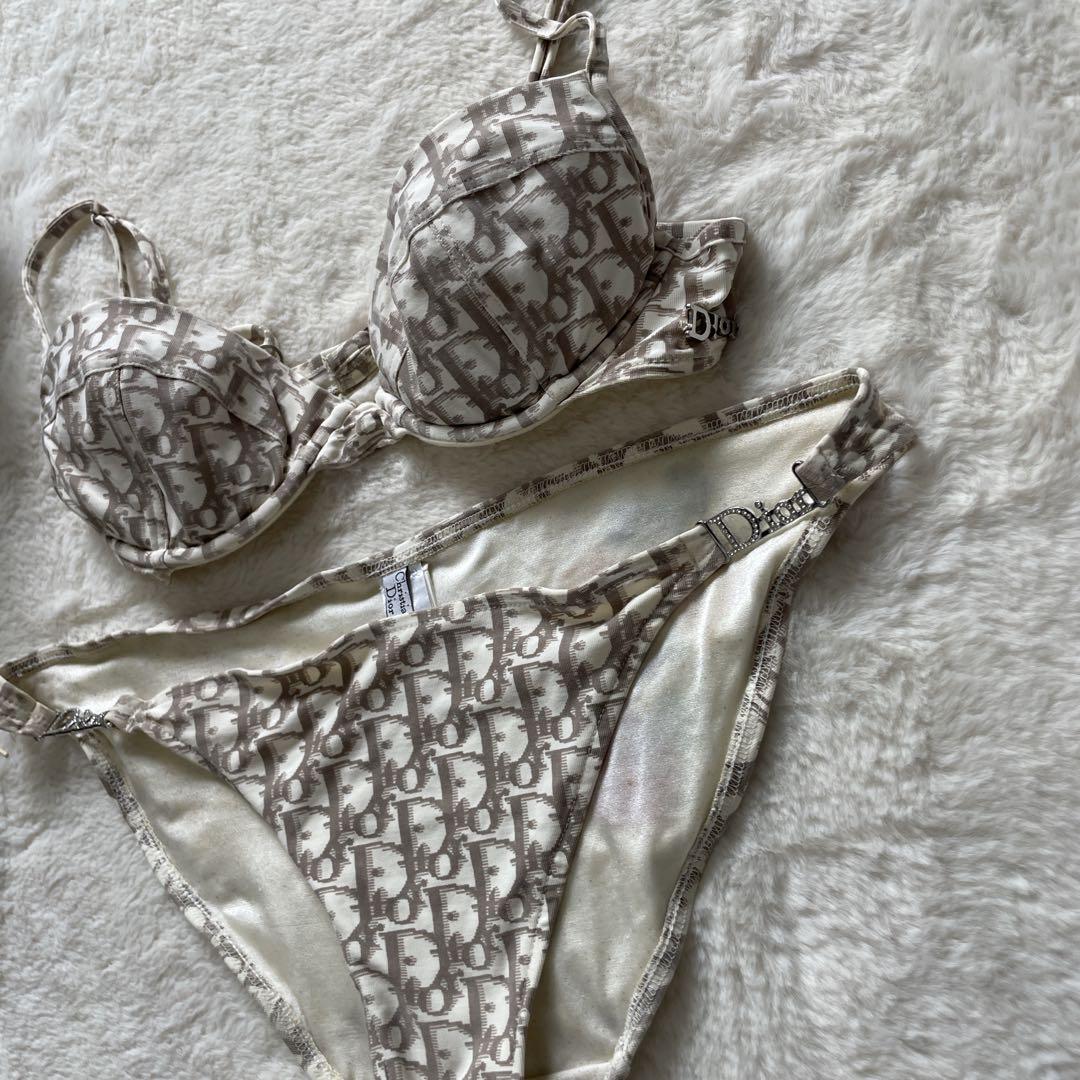 クリスチャンディオール トロッター水着 ビキニ 刺繍入り チャーム付き