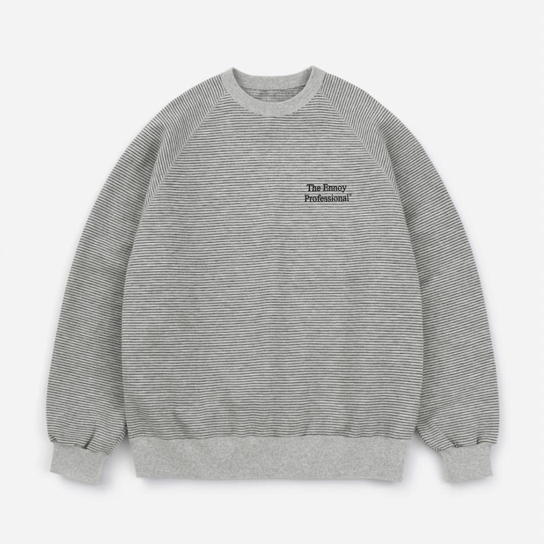 BORDER CREW NECK SWEAT (GRAY) Ｓ