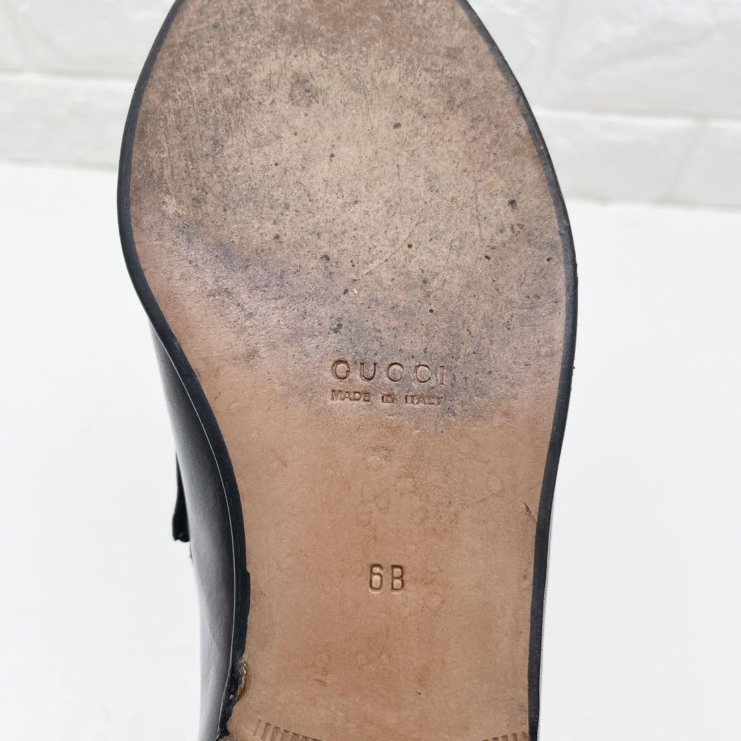 グッチ ホースビット ローファー レザー 本革 ブラック 6B 23.0cm