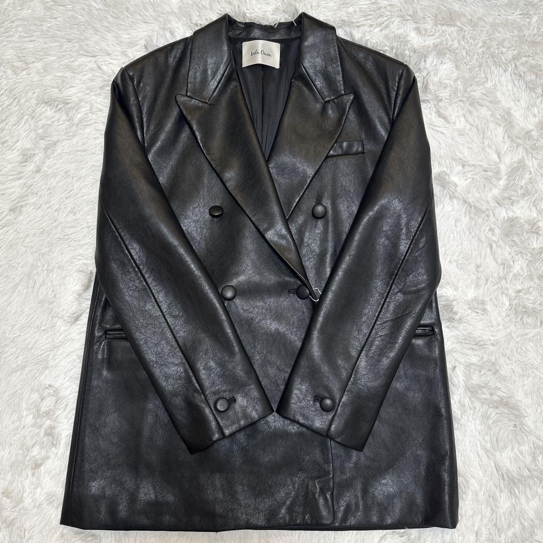 ⭐️新品　未使用品　Mila Owenフェイクレザービッグショルダージャケット　黒