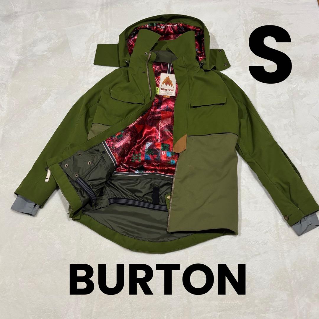 BURTONスノージャケットS カーキ DRYRIDE 防水スノボウェアバートン