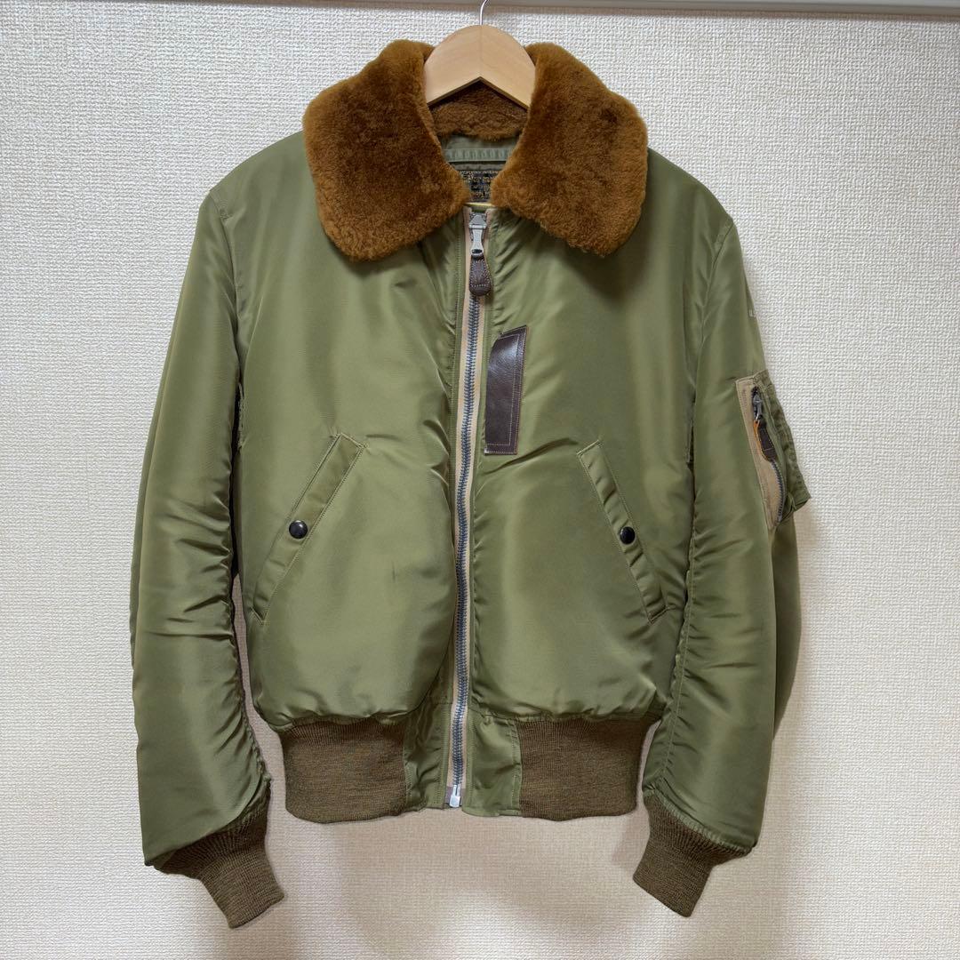 バズリクソンズ B15C 38 フライトジャケット オリーブ ファー襟付き