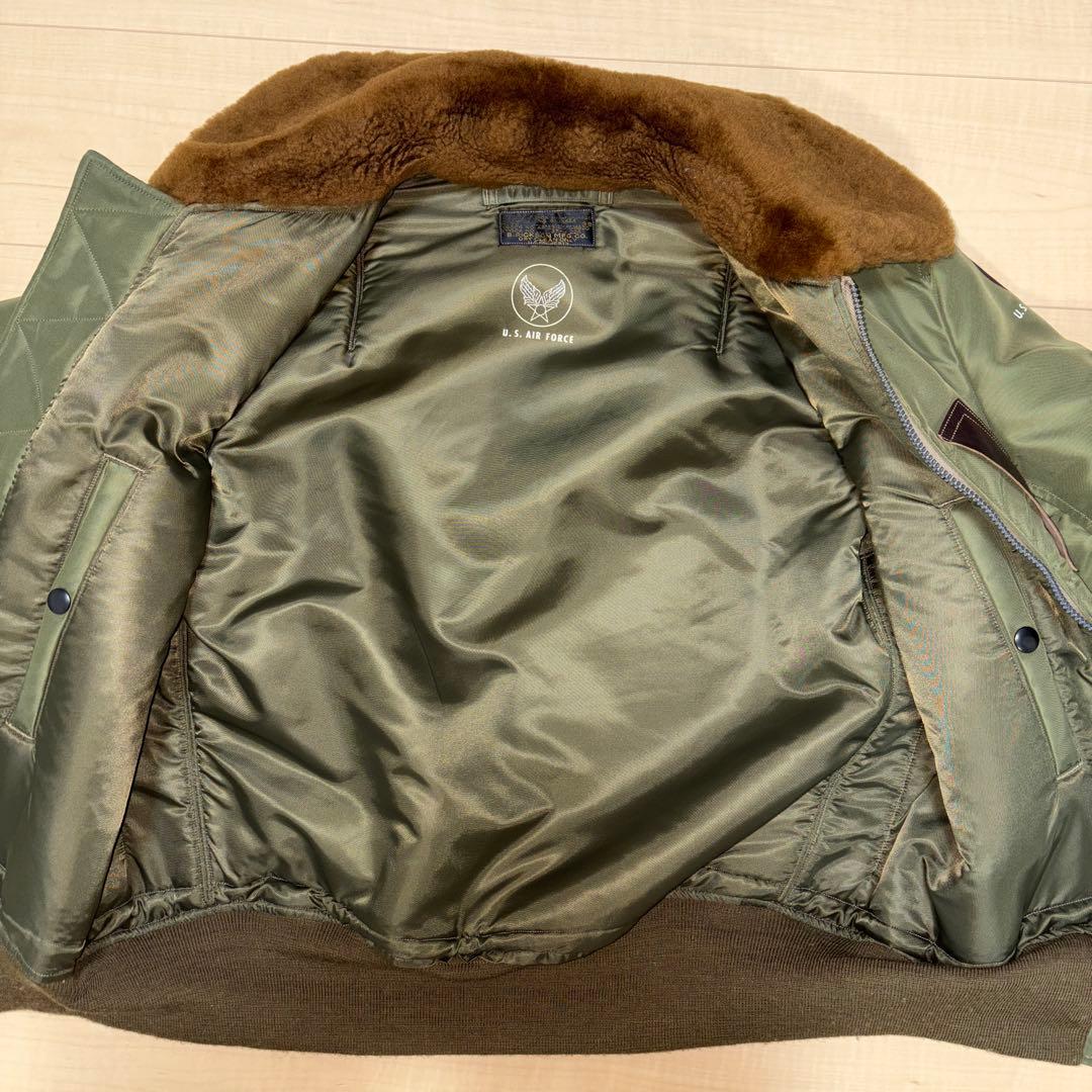 バズリクソンズ B15C 38 フライトジャケット オリーブ ファー襟付き