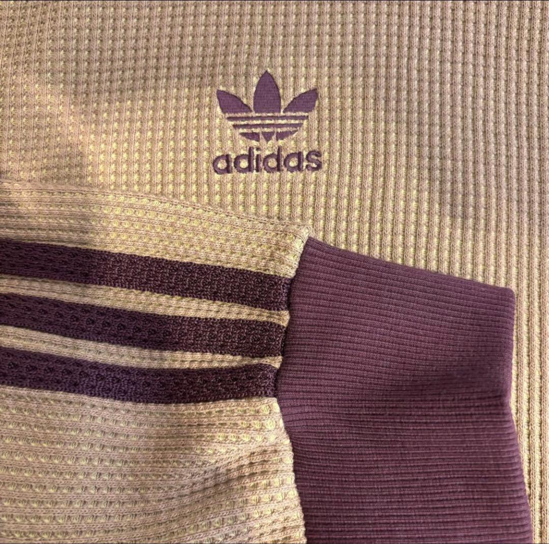 【希少・タグ付未使用】adidas ブラウンワッフルトラックジャケット