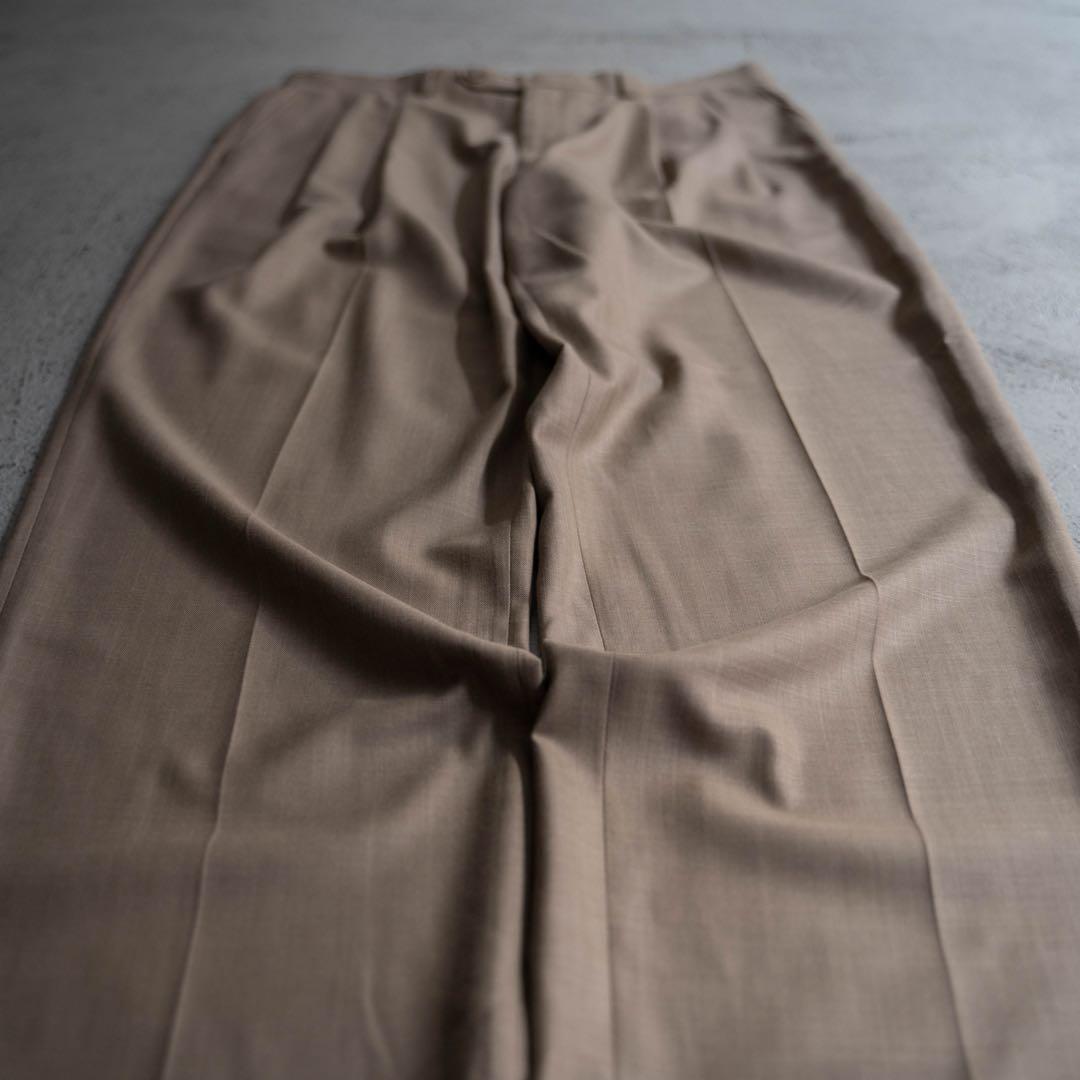 90s Ralph Lauren レーヨン×ポリ ツータック ワイドスラックス