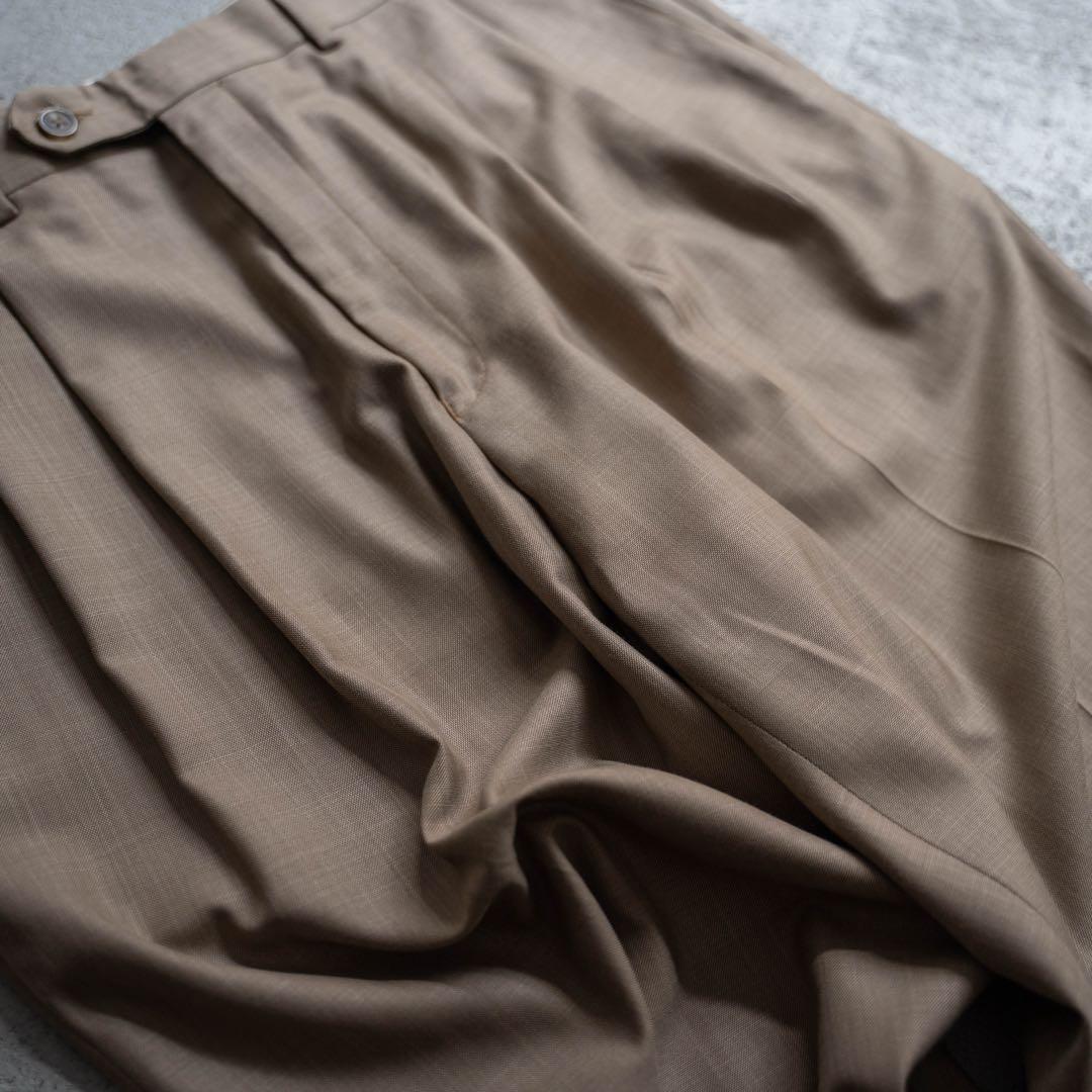 90s Ralph Lauren レーヨン×ポリ ツータック ワイドスラックス