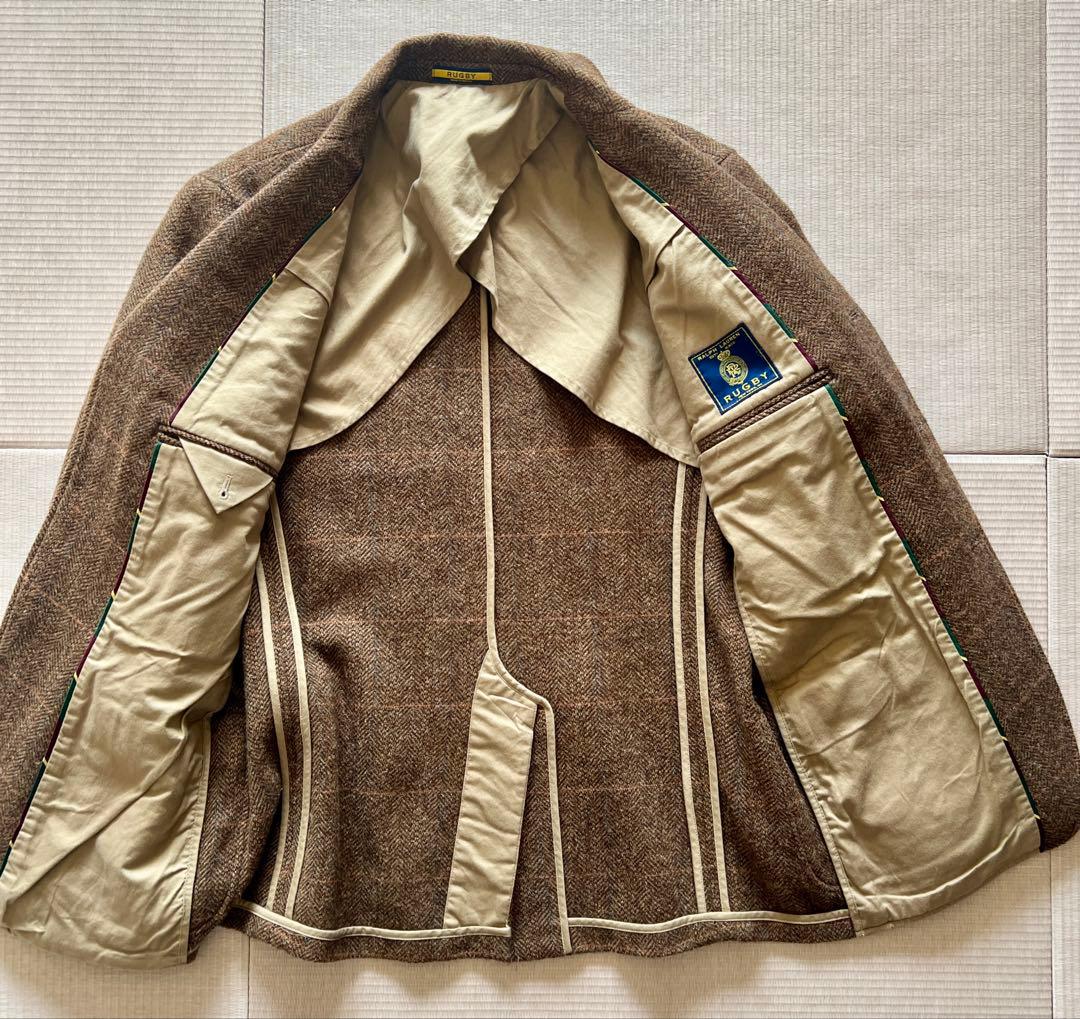 Ralph Lauren Rugby ブラウン ツイード テーラードジャケット