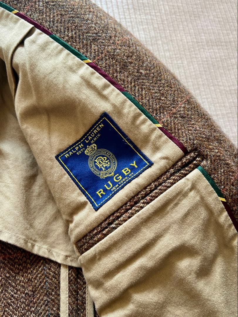 Ralph Lauren Rugby ブラウン ツイード テーラードジャケット