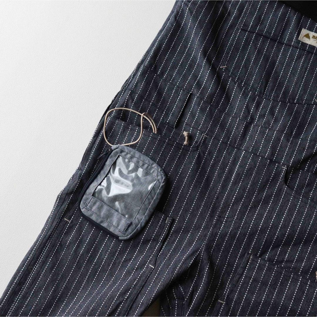 5462【美品】バートン ビブパンツ ストライプ　ポーチ付き　レディース