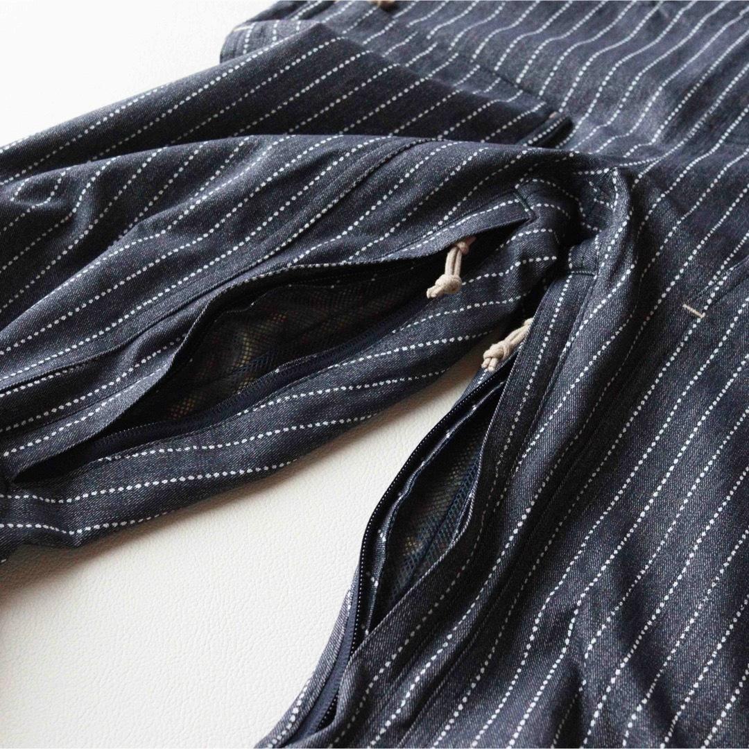 5462【美品】バートン ビブパンツ ストライプ　ポーチ付き　レディース