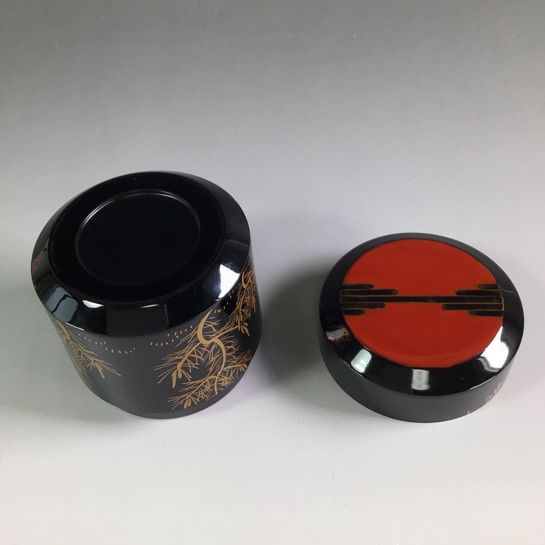 Ｒ３２９　棗　『前端春斎作』『草木蒔絵』『雪吹棗』　共箱　茶道具