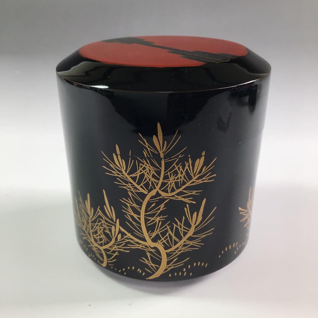 Ｒ３２９　棗　『前端春斎作』『草木蒔絵』『雪吹棗』　共箱　茶道具