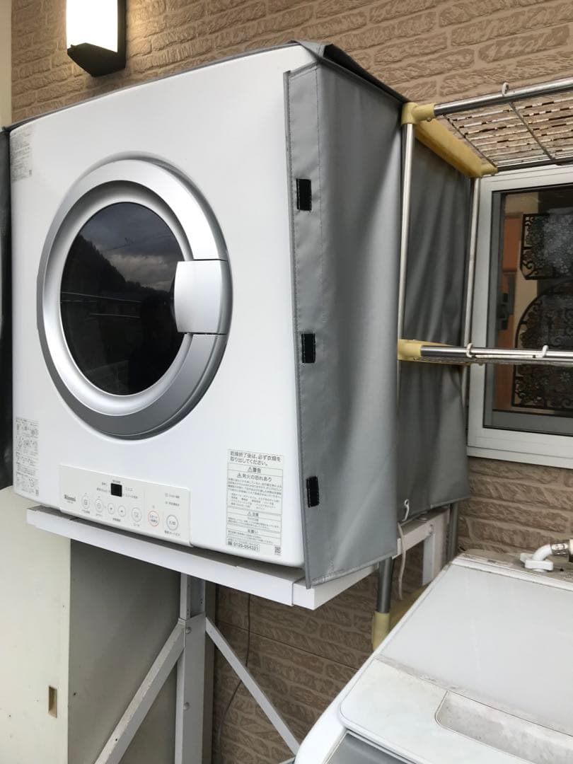 リンナイ ガス衣類乾燥機（幹太くん）乾燥容量8㎏ LPガス用 専用架台（高）付き