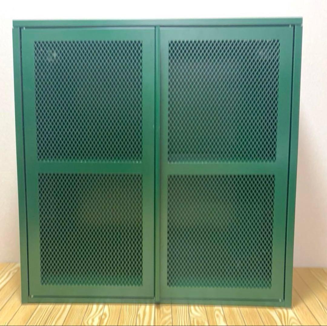 （希少絶版カラー）IKEA イーヴァル キャビネット ダークグリーン棚　メッシュ