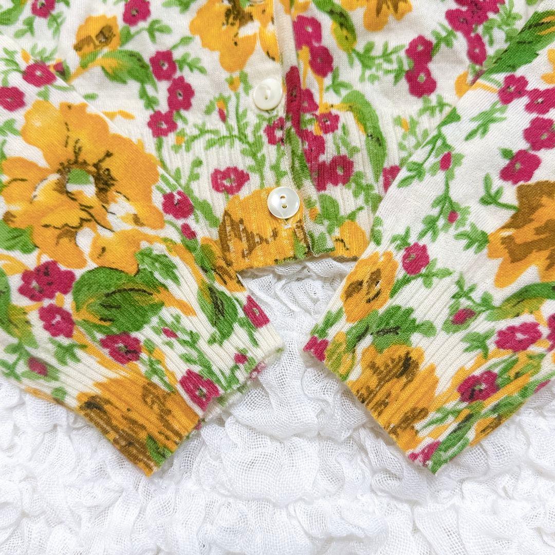 【美品】ディオール♡ガリアーノ期 カシミヤ100% 花柄 ニット カーディガン