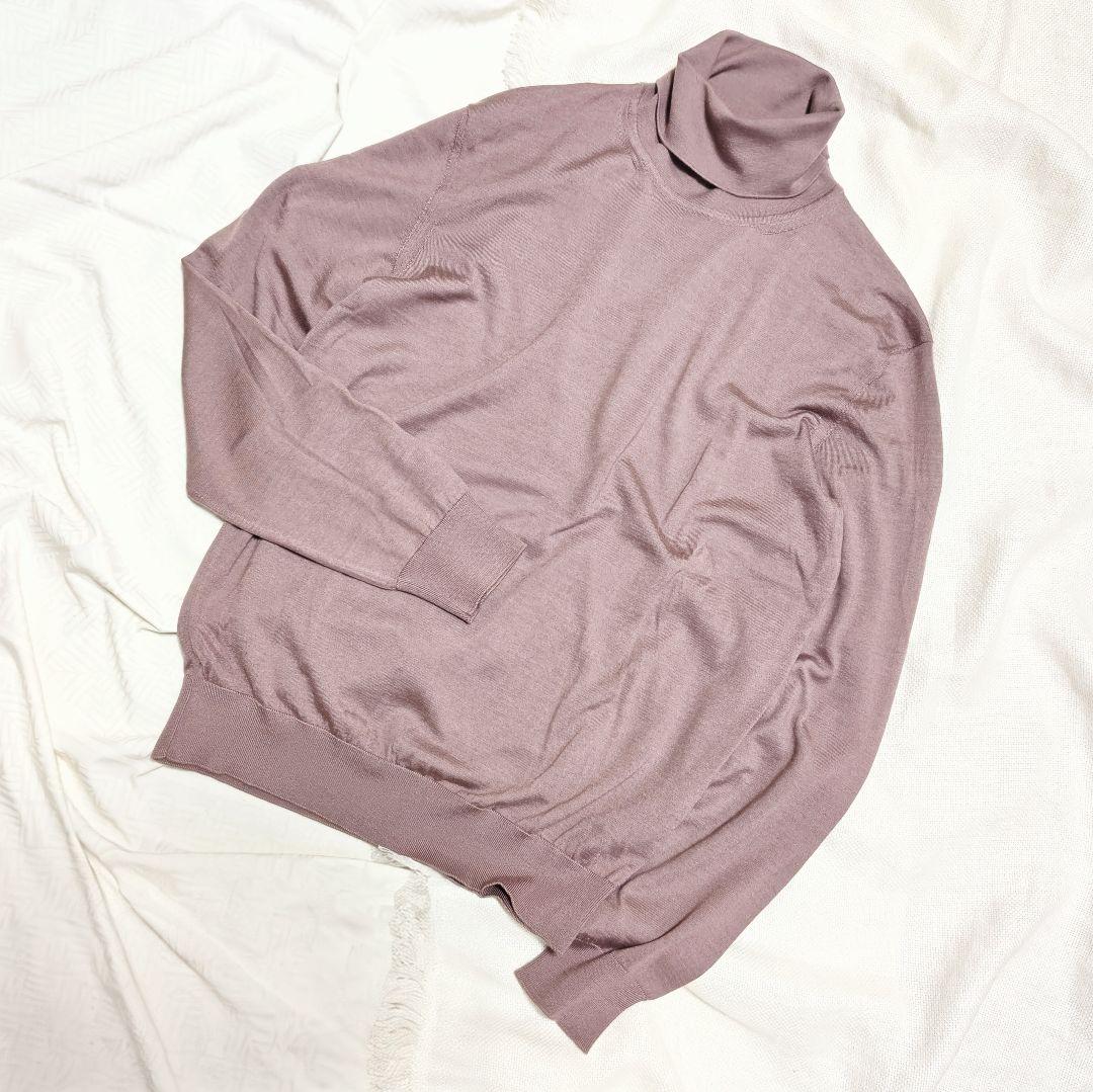 エルメネジルドゼニアZEGNAカシミアシルクCASHSETAタートルネックニット