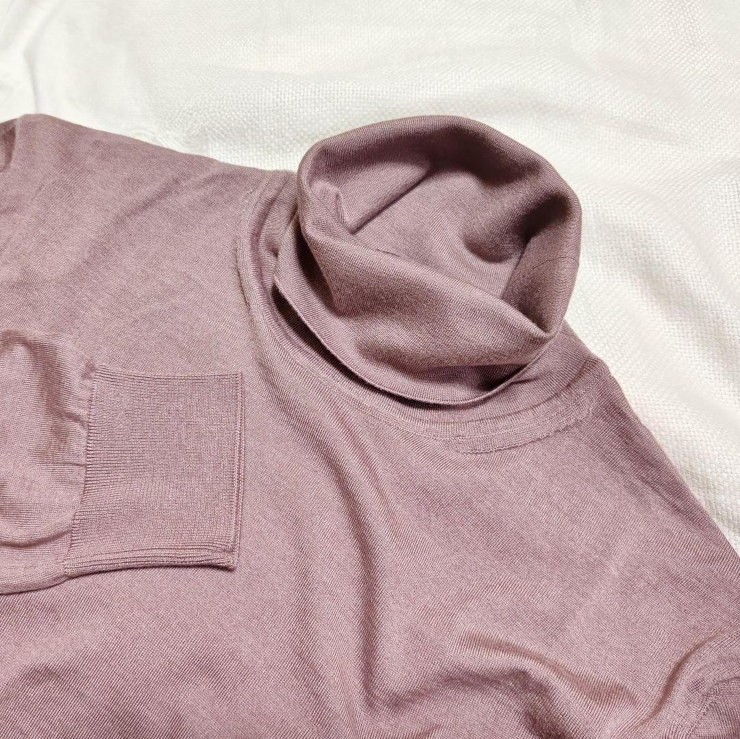 エルメネジルドゼニアZEGNAカシミアシルクCASHSETAタートルネックニット