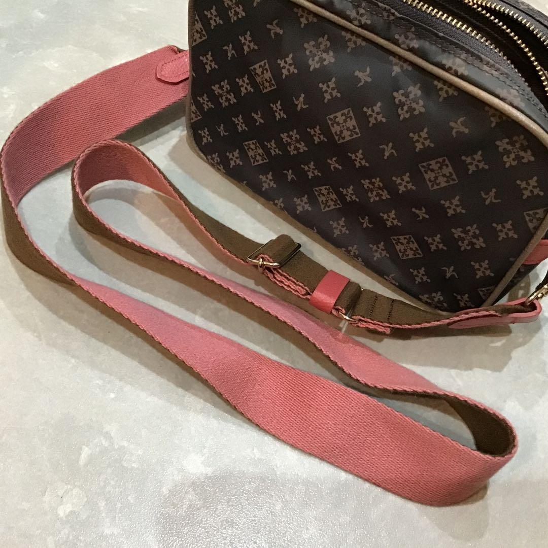 【ラシット】ショルダーバッグ ダークブラウン ピンク