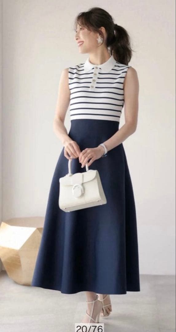 新品 アプワイザーリッシェ 冨張愛さんコラボ 完全完売 ボーダー上品ワンピース