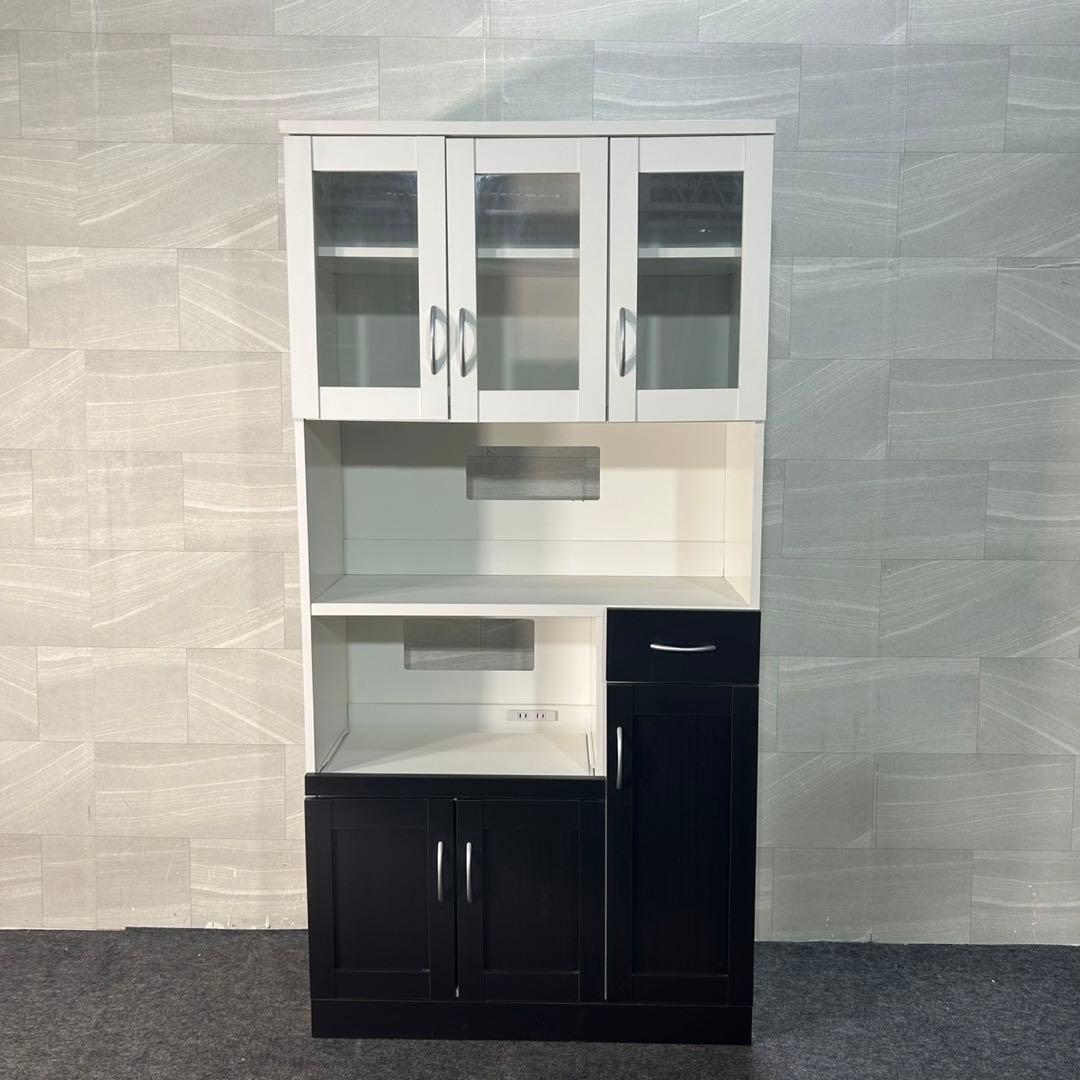 食器棚 シンプル おしゃれ キッチンボード 幅90cm 格安 家具 d3486