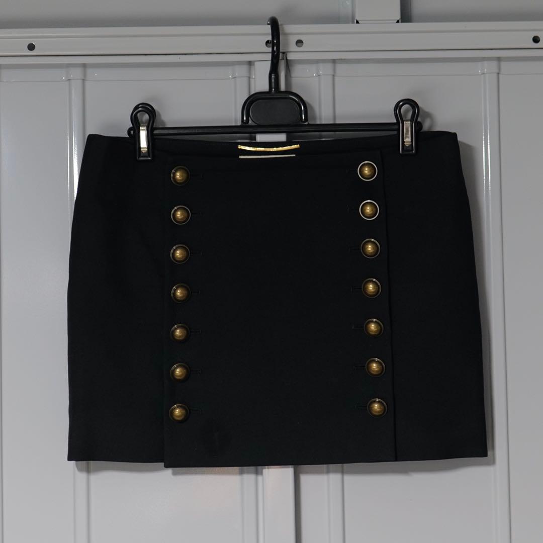 saint laurent サンローラン 金ボタン ナポレオンスカート レア