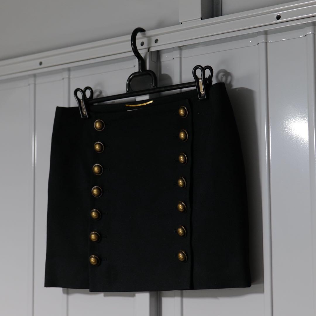 saint laurent サンローラン 金ボタン ナポレオンスカート レア