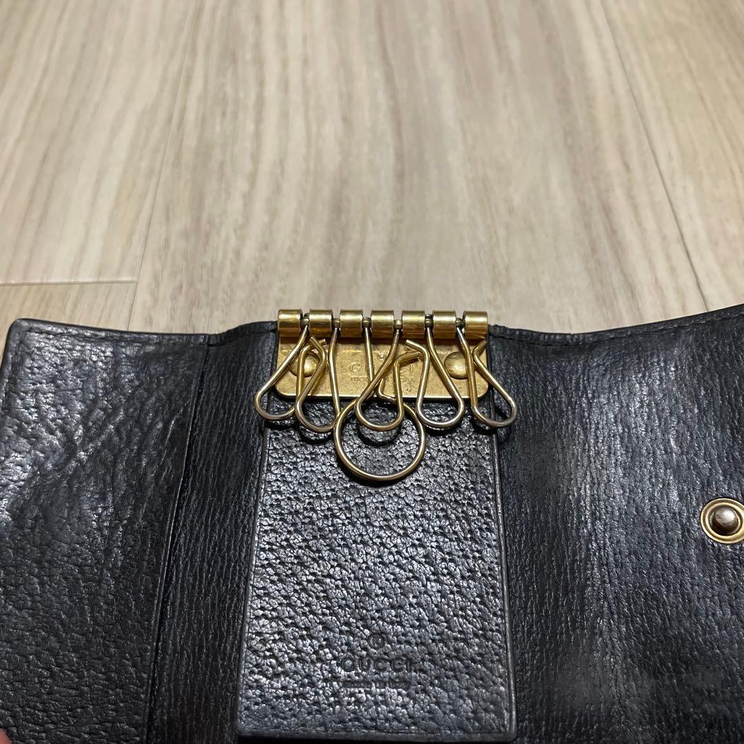 GUCCI アニマリエ ブラックレザー キーケース