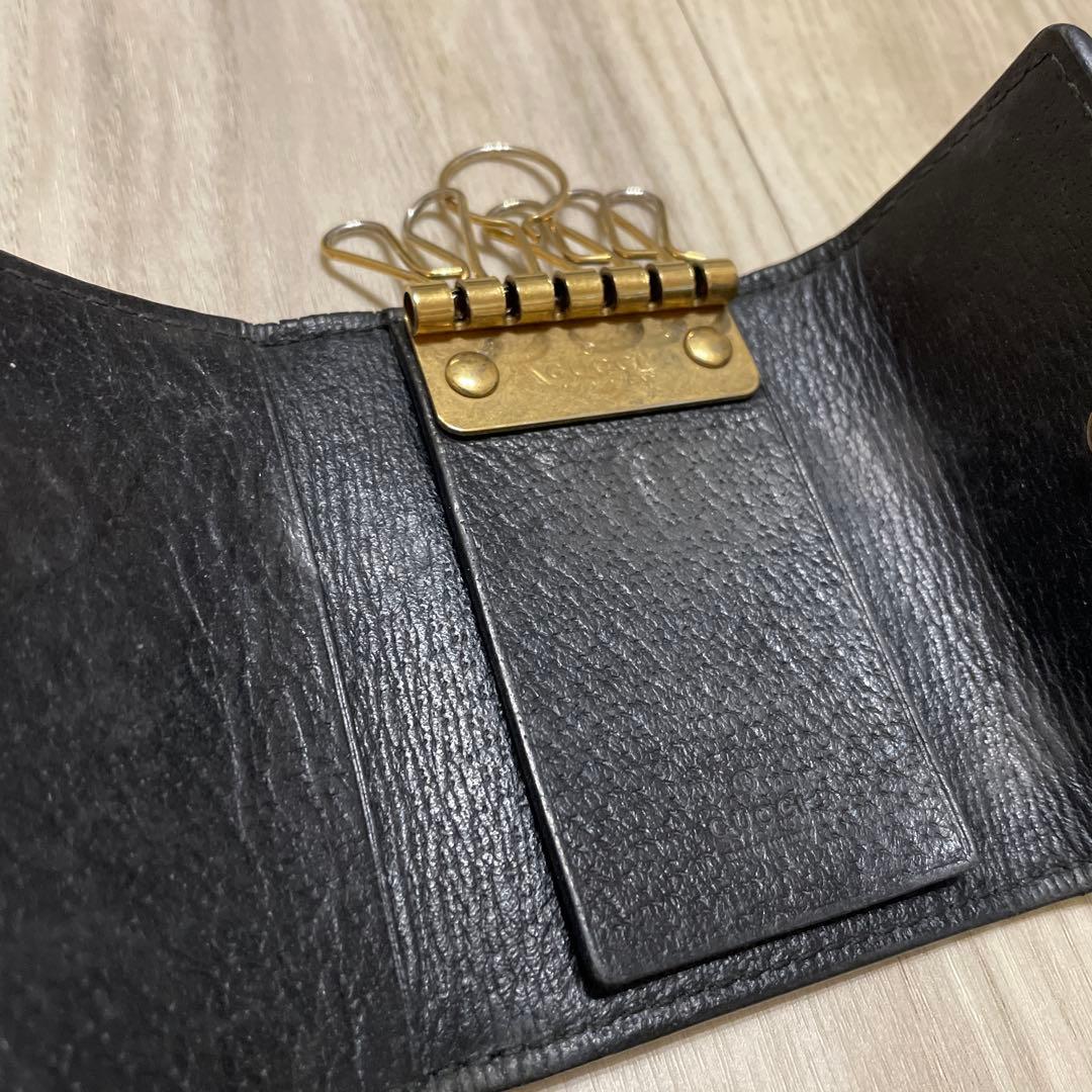 GUCCI アニマリエ ブラックレザー キーケース