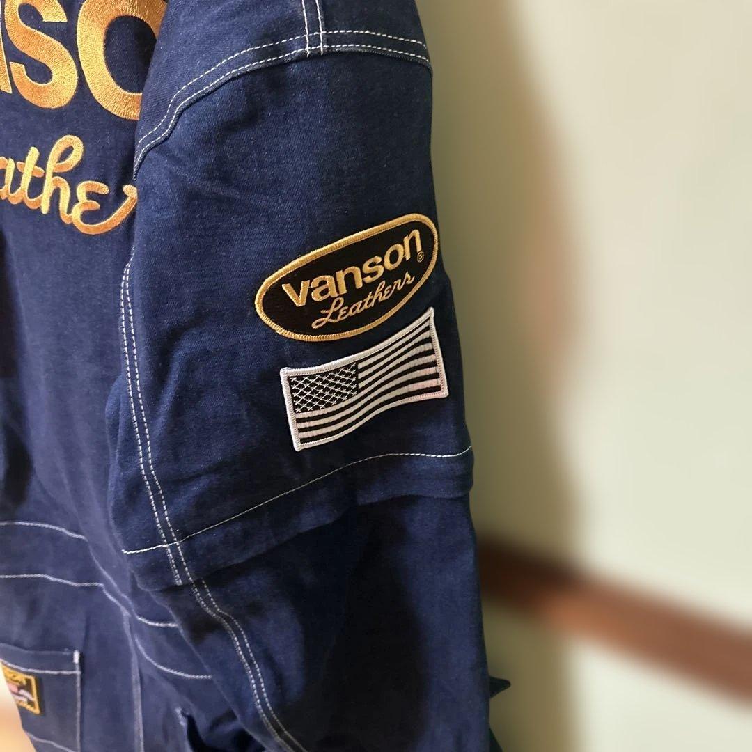 【ホッコウ太】vanson デニムオーバーオール ネイビー