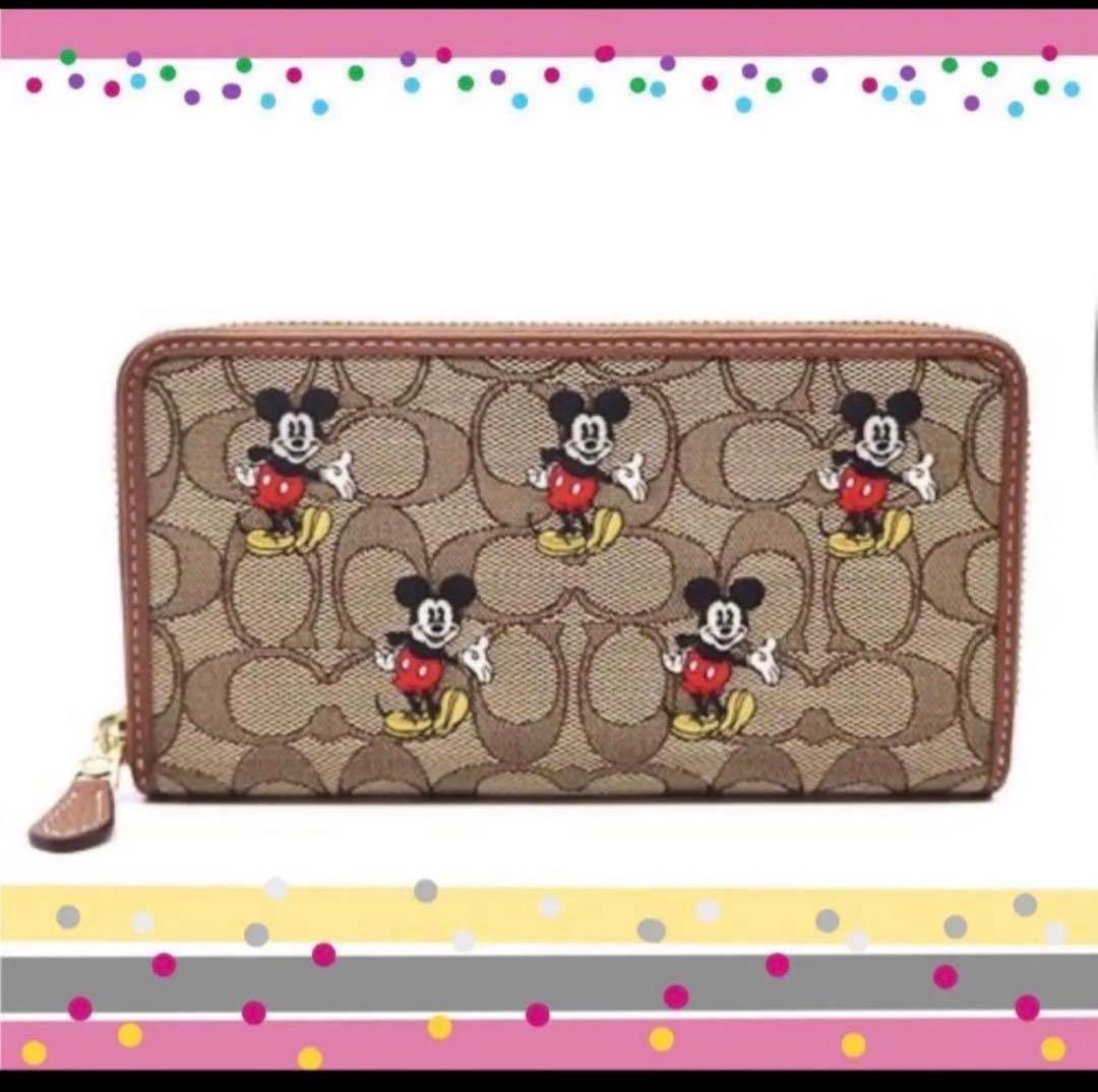コーチCOACHミッキーマウスキャンパスシグネチャー長財布