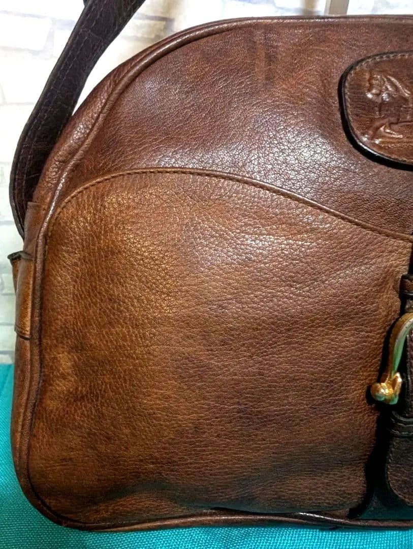 美品♥セリーヌ ショルダーバッグ レザー 馬車 ヴィンテージ OLDCELINE