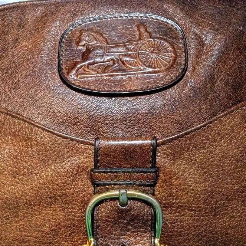 美品♥セリーヌ ショルダーバッグ レザー 馬車 ヴィンテージ OLDCELINE
