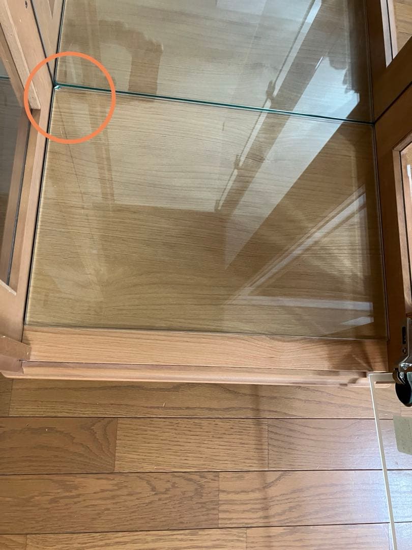 キュリオケース(ガラスケース) 日本製　ナチュラル(キャメル)