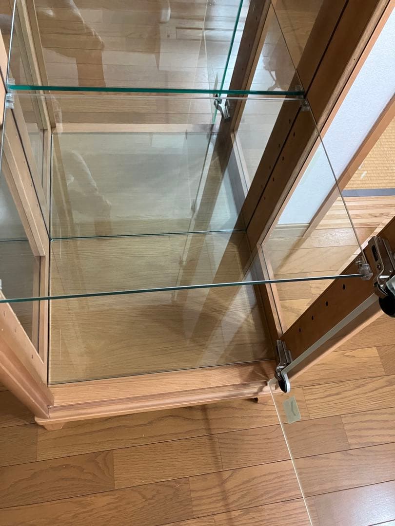 キュリオケース(ガラスケース) 日本製　ナチュラル(キャメル)