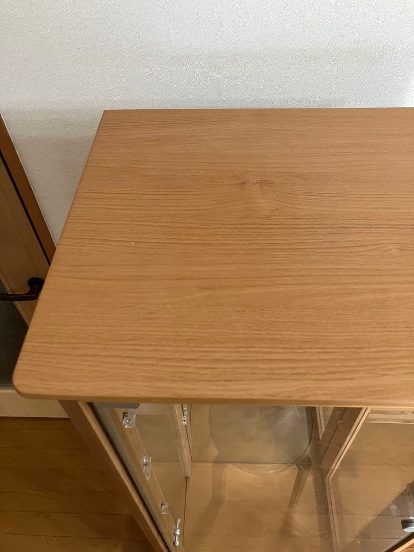 キュリオケース(ガラスケース) 日本製　ナチュラル(キャメル)