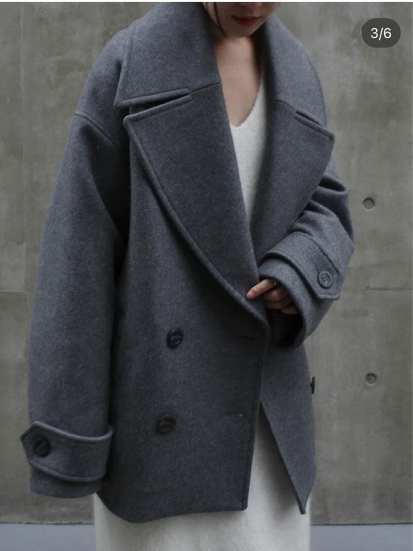 HER.ビックカラーコート　グレー新品タグ付き