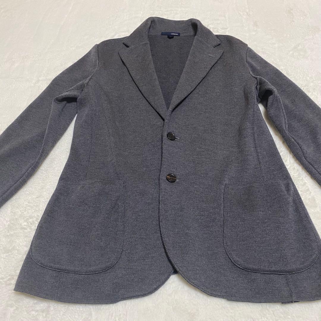 LARDINI ラルディーニ ウール 100% ニットジャケット グレー M