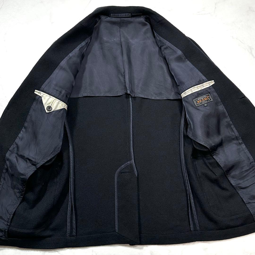 百名品◎BEAMS＋ コンバットウール 3つボタン 紺ブレザー コーデュラ S