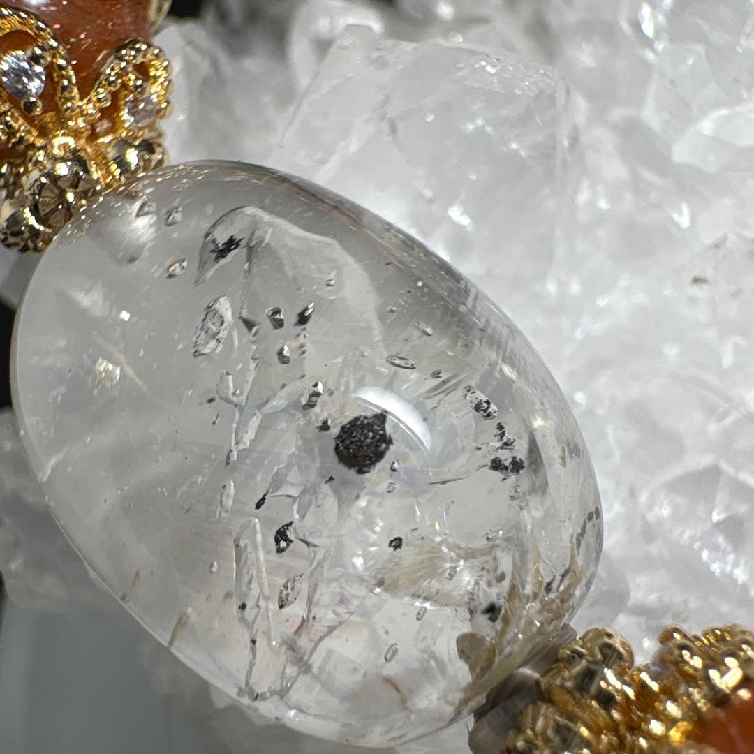 ＊みだきゆ様＊水入り　流砂入り　虹入り水晶　サンストーン　ブレスレット