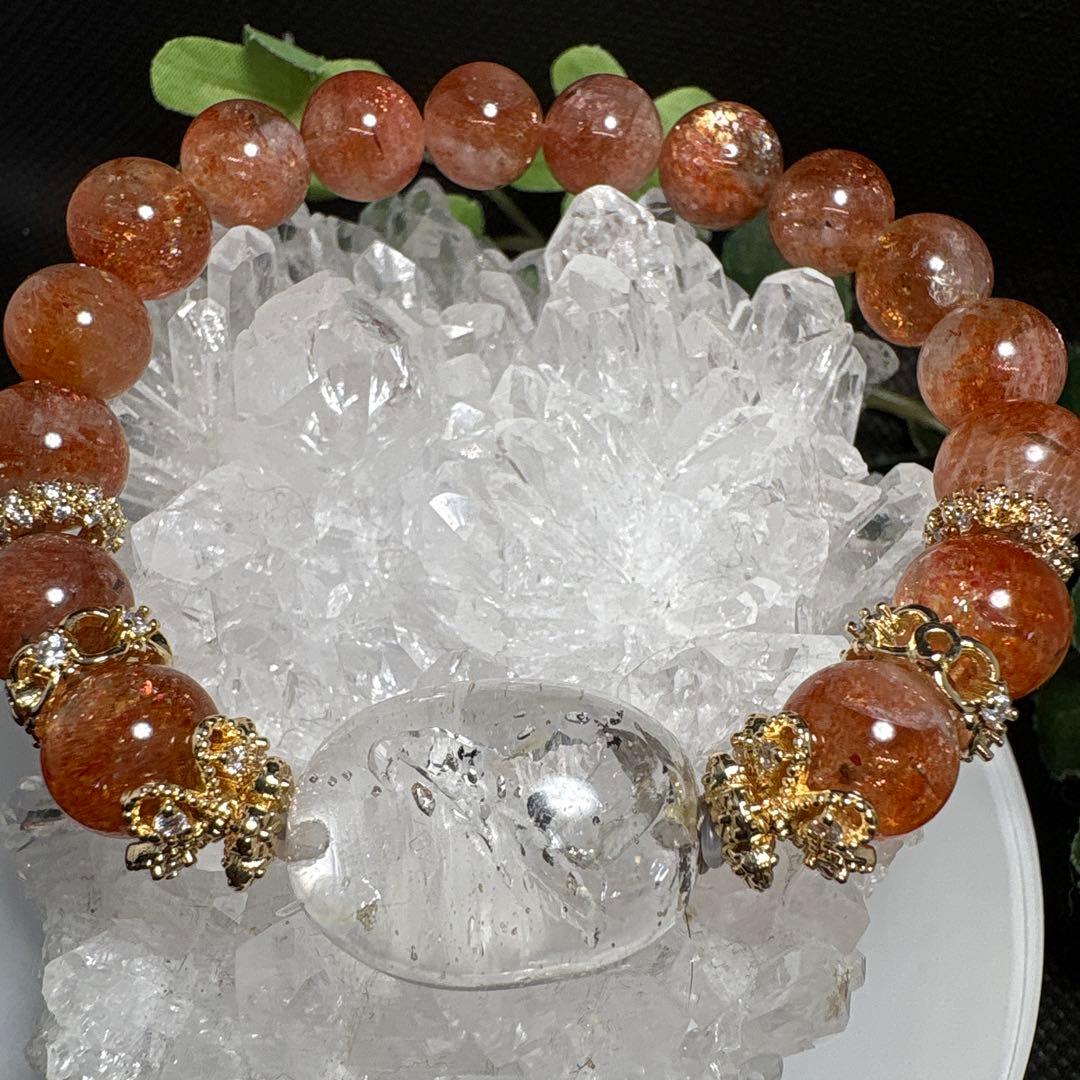 ＊みだきゆ様＊水入り　流砂入り　虹入り水晶　サンストーン　ブレスレット