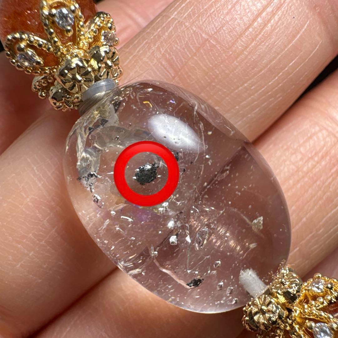 ＊みだきゆ様＊水入り　流砂入り　虹入り水晶　サンストーン　ブレスレット