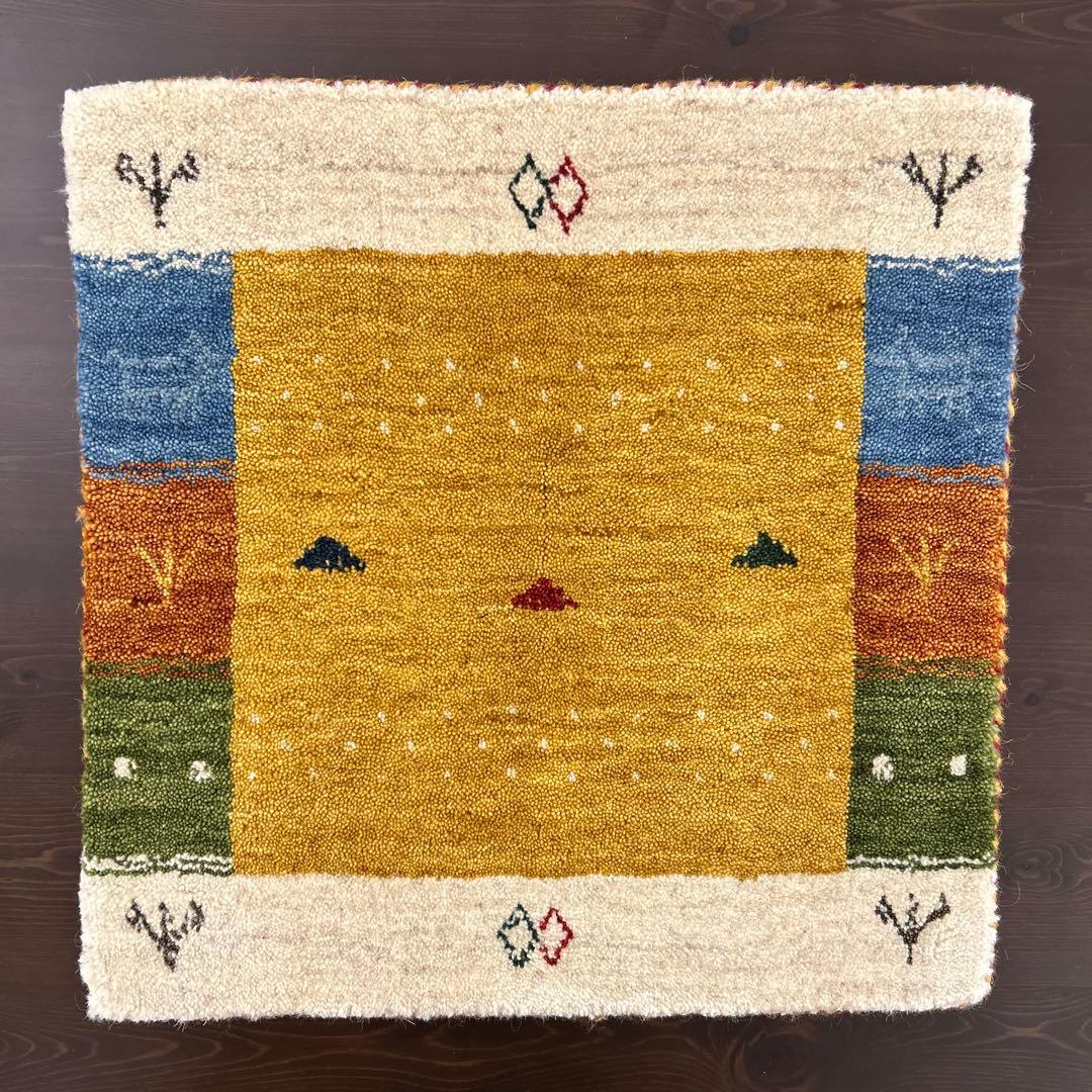 新品☆インドギャべ チェアマット 座布団 40×40cm 4枚組 ミニギャベ